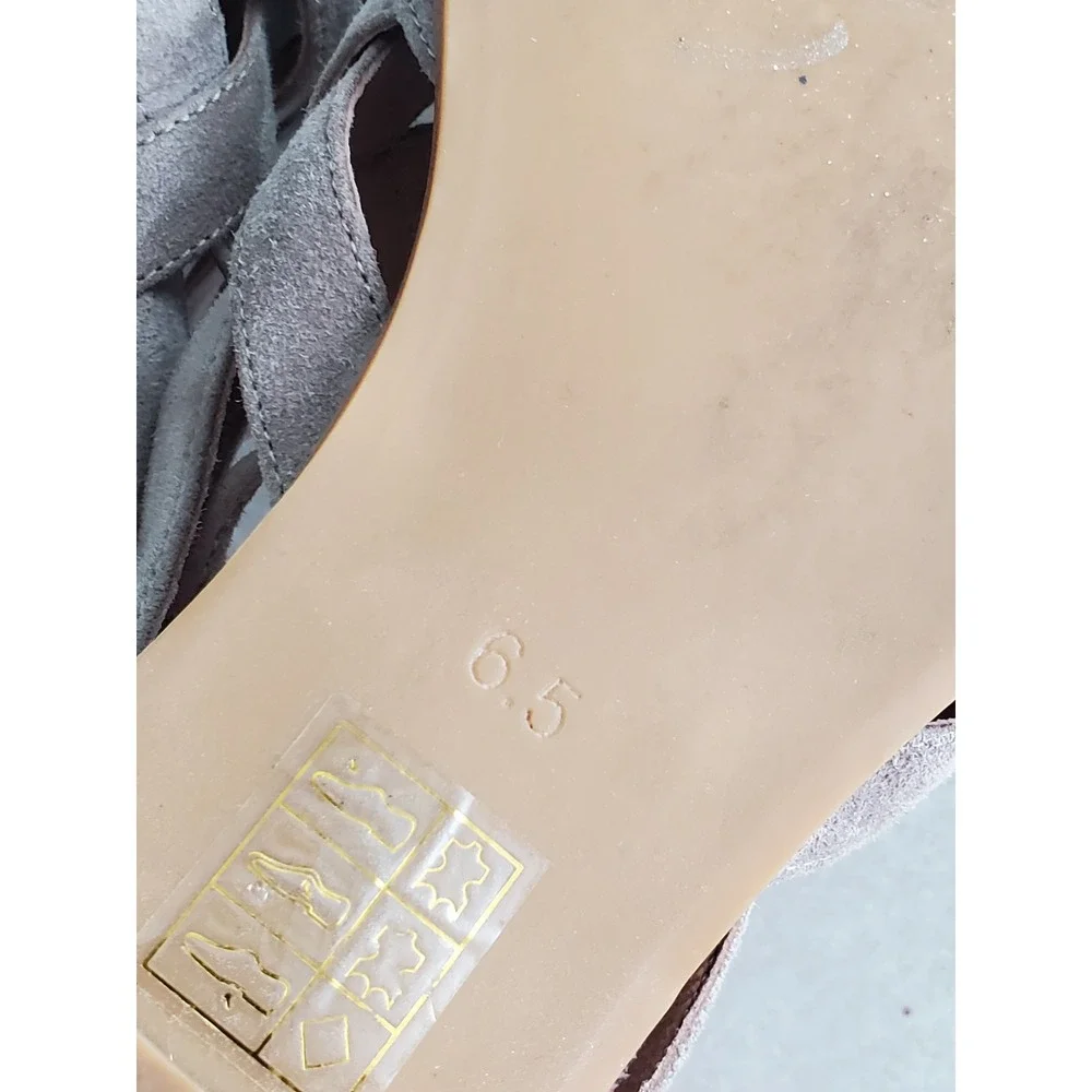 Jeffrey Campbell Canela Flats Taupe Suede Woven Huarache Sandals Size 6.5 Boho‎